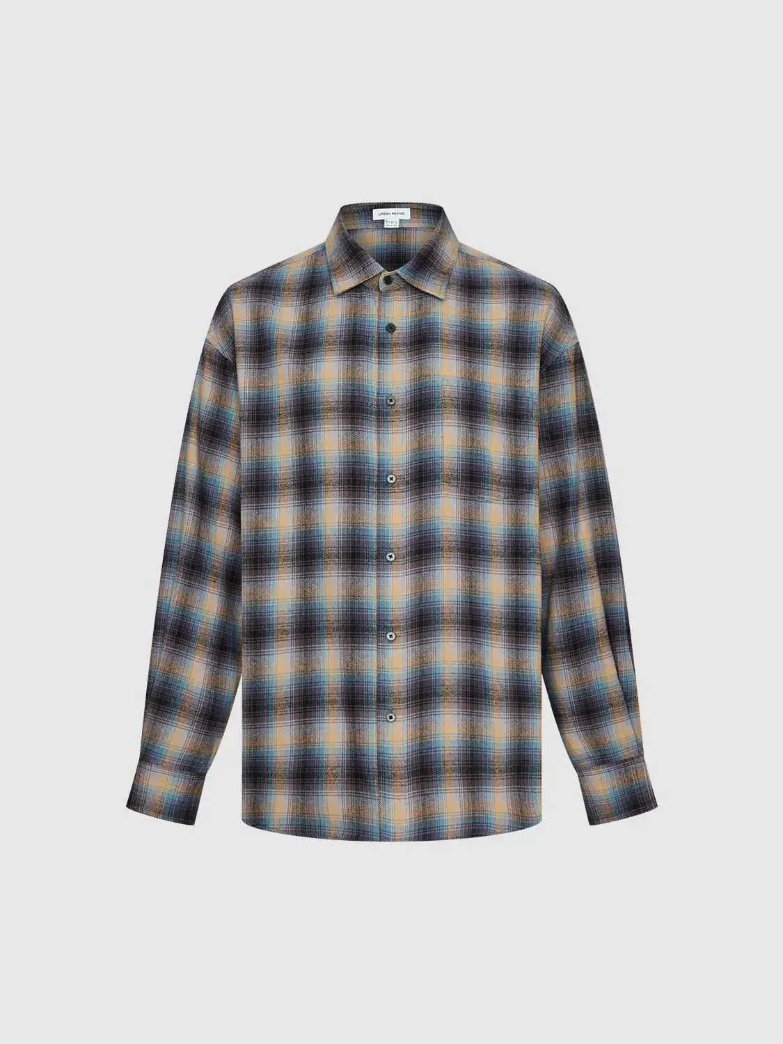Contrast Check Loose Fit Shirts