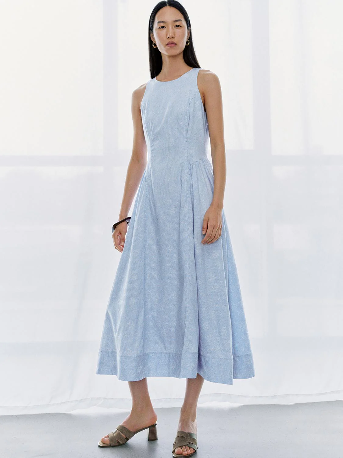 82-cotton-print-striped-sleeveless-a-line-midi-dress-9.webp Cotton Print Striped Sleeveless A Line Midi Dress