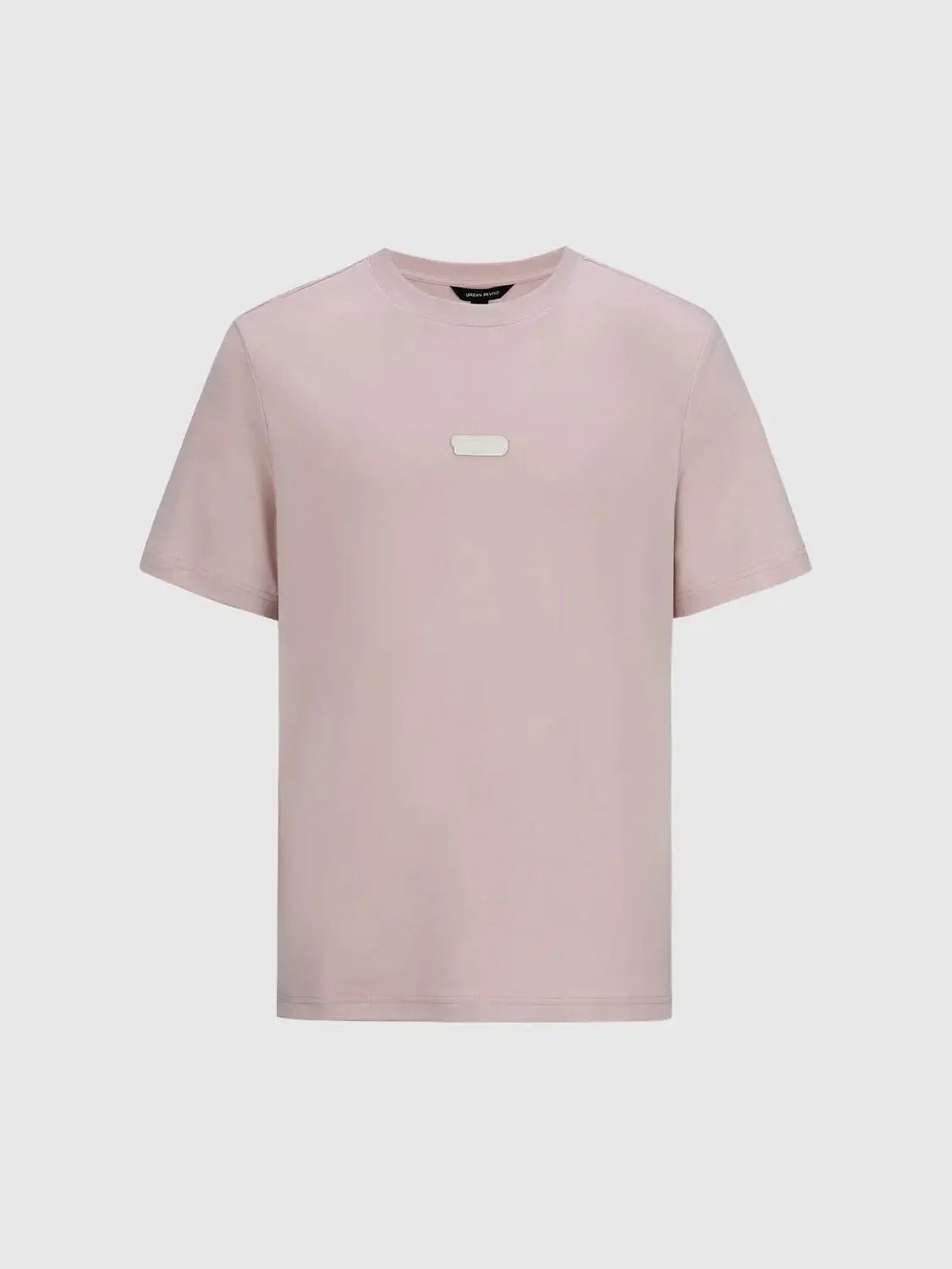 Cotton Short Sleeve Red Logo Patch T Shirt