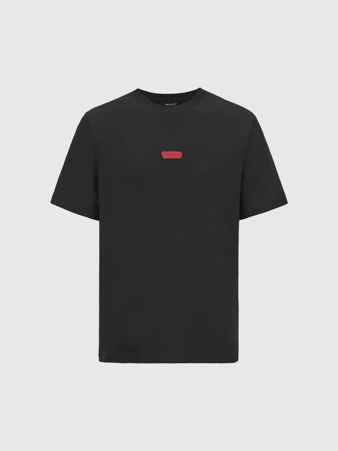 Cotton Short Sleeve Red Logo Patch T Shirt