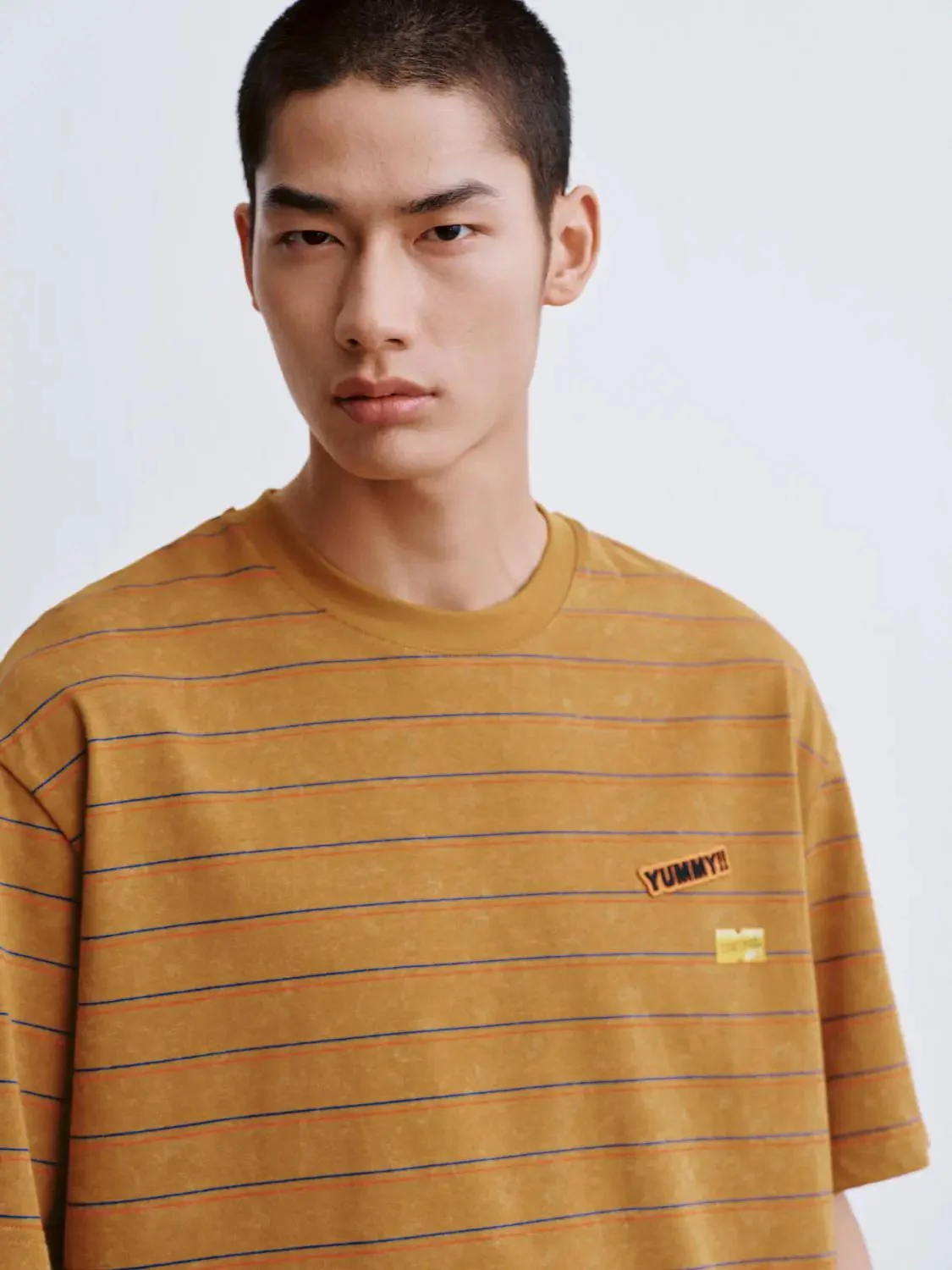 8248-cotton-striped-embroidered-crew-neck-t-shirts-3.webp Cotton Striped Embroidered Crew Neck T Shirts