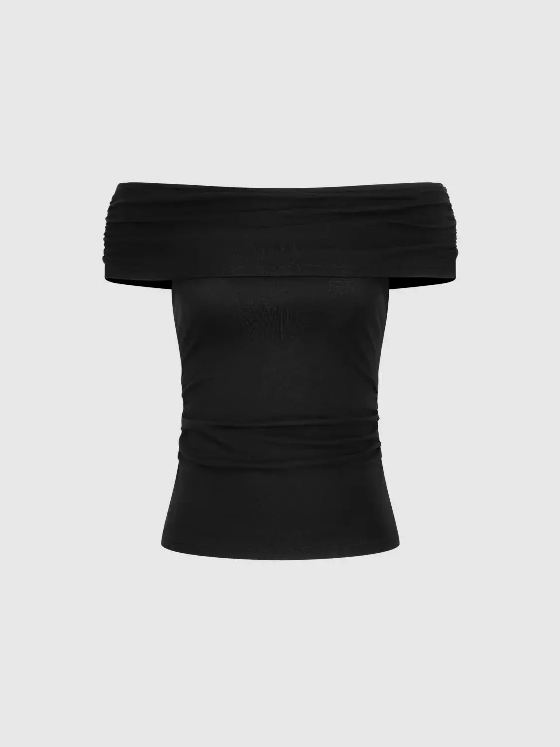8294-off-shoulder-ruched-stretch-viscose-cotton-t-shirts-15.webp Off-Shoulder Ruched Stretch Viscose Cotton T-Shirts
