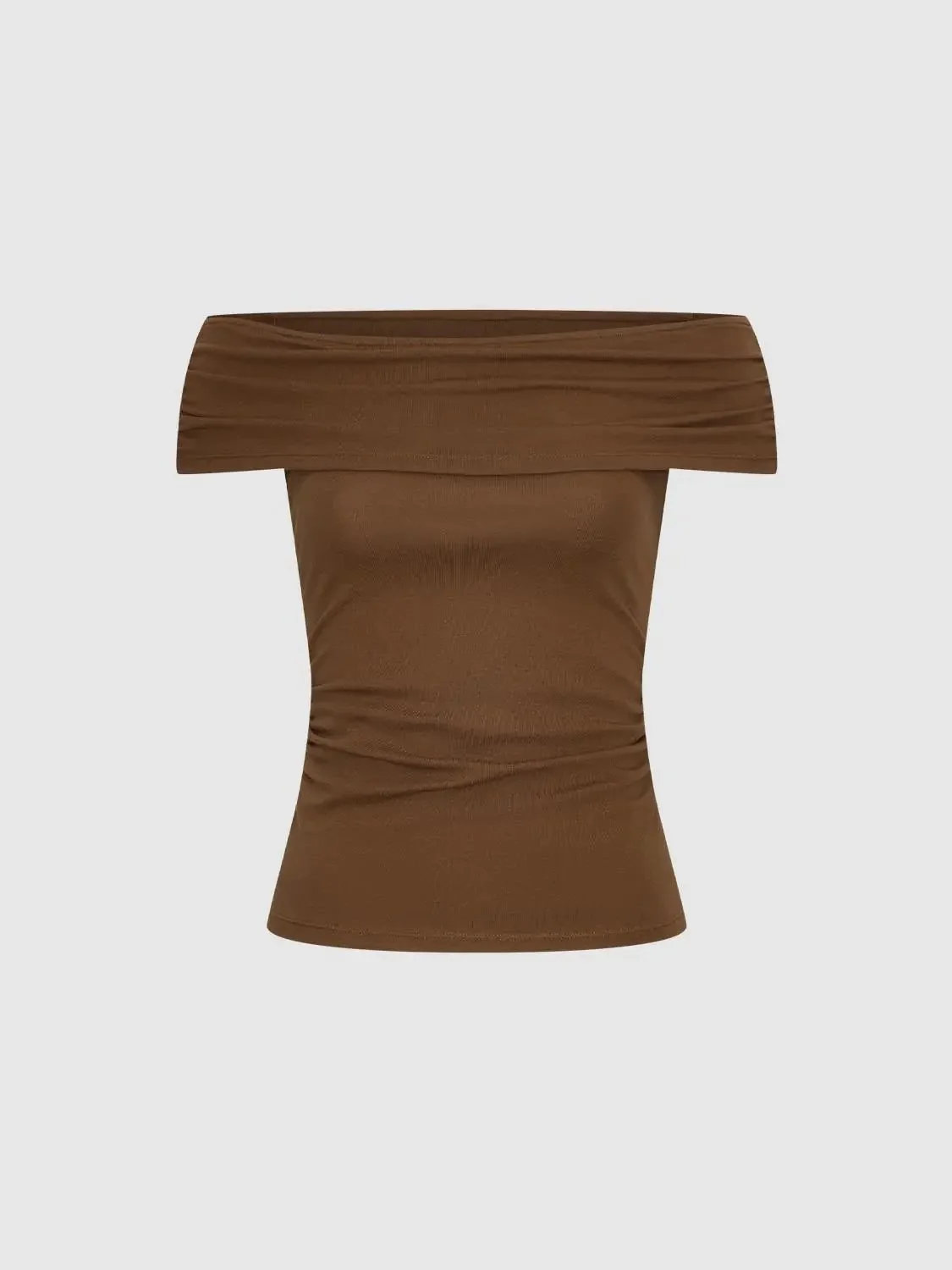 8294-off-shoulder-ruched-stretch-viscose-cotton-t-shirts-7.webp Off-Shoulder Ruched Stretch Viscose Cotton T-Shirts