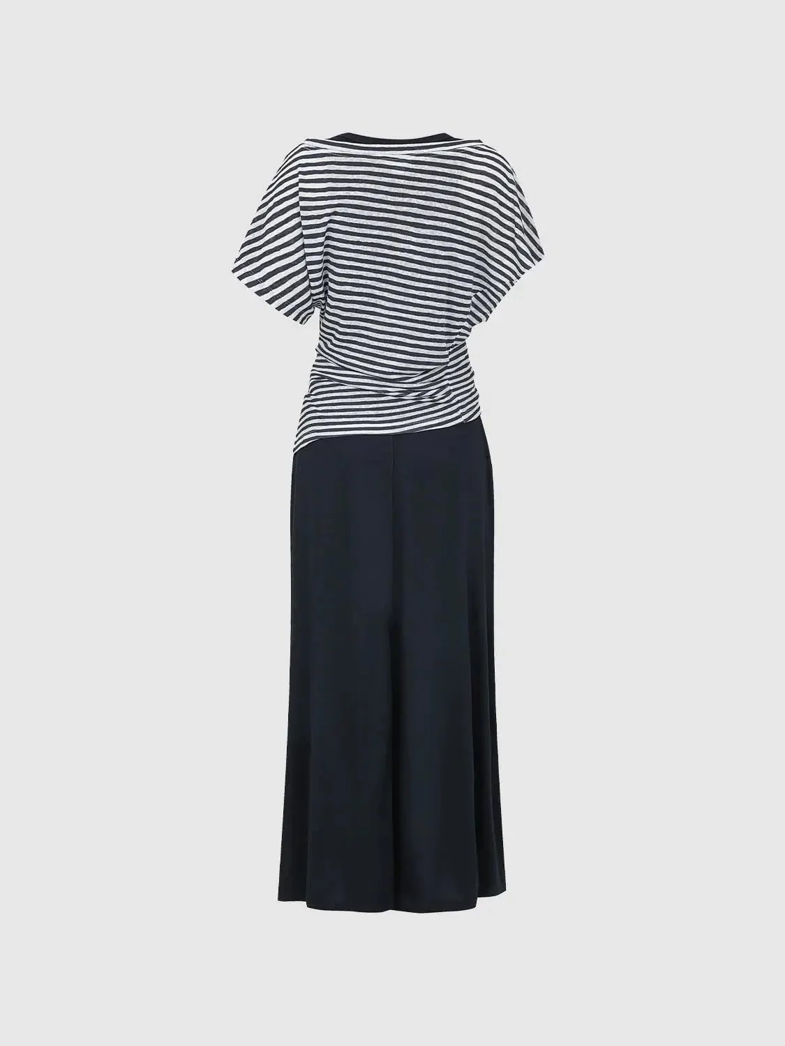 8324-striped-knit-flattering-ruched-waist-effortless-chic-straight-maxi-dresses-2.webp Striped Knit Flattering Ruched Waist Effortless Chic Straight Maxi Dresses