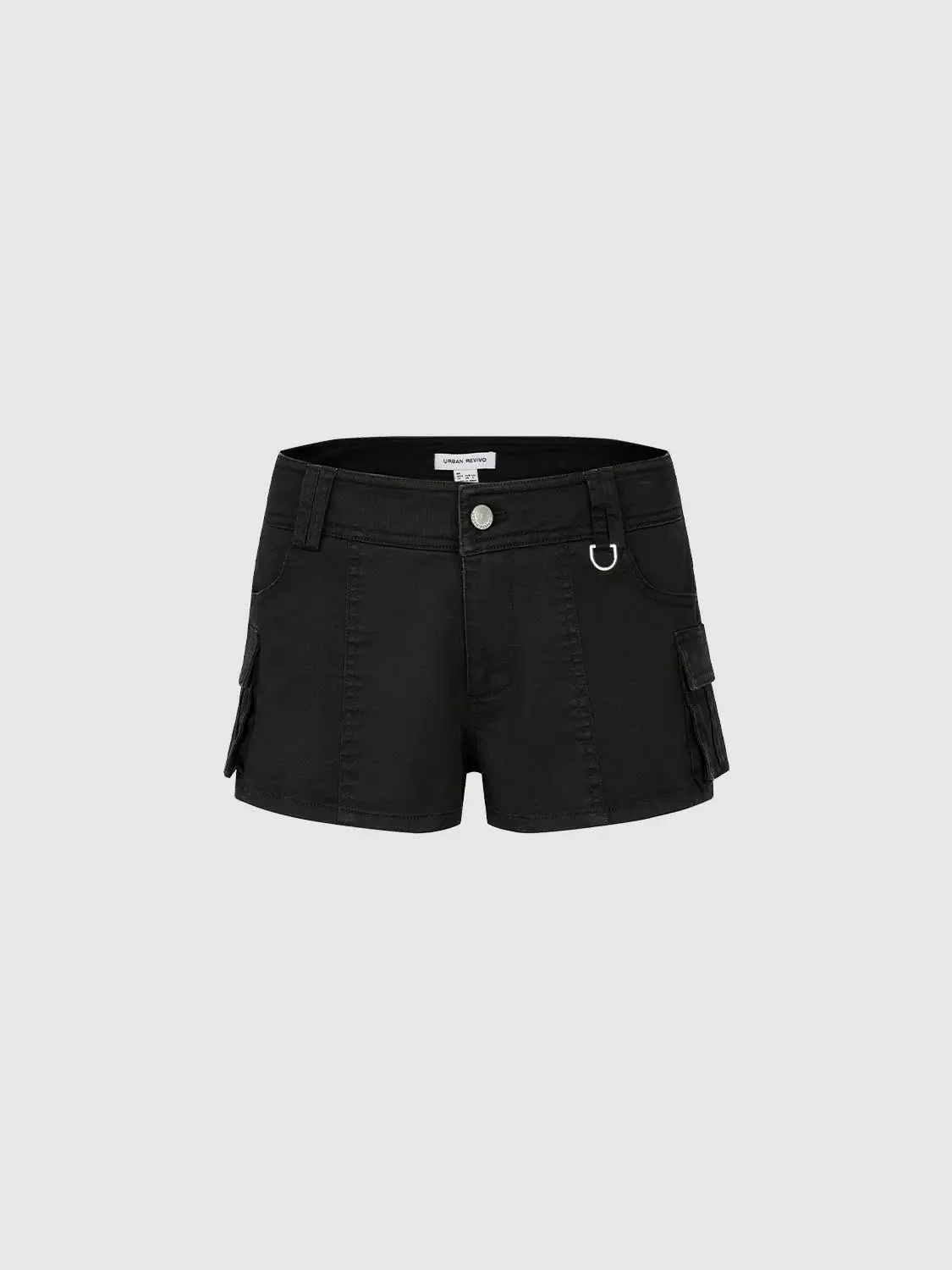 Cotton Elastane Cargo Pockets Ring Shorts