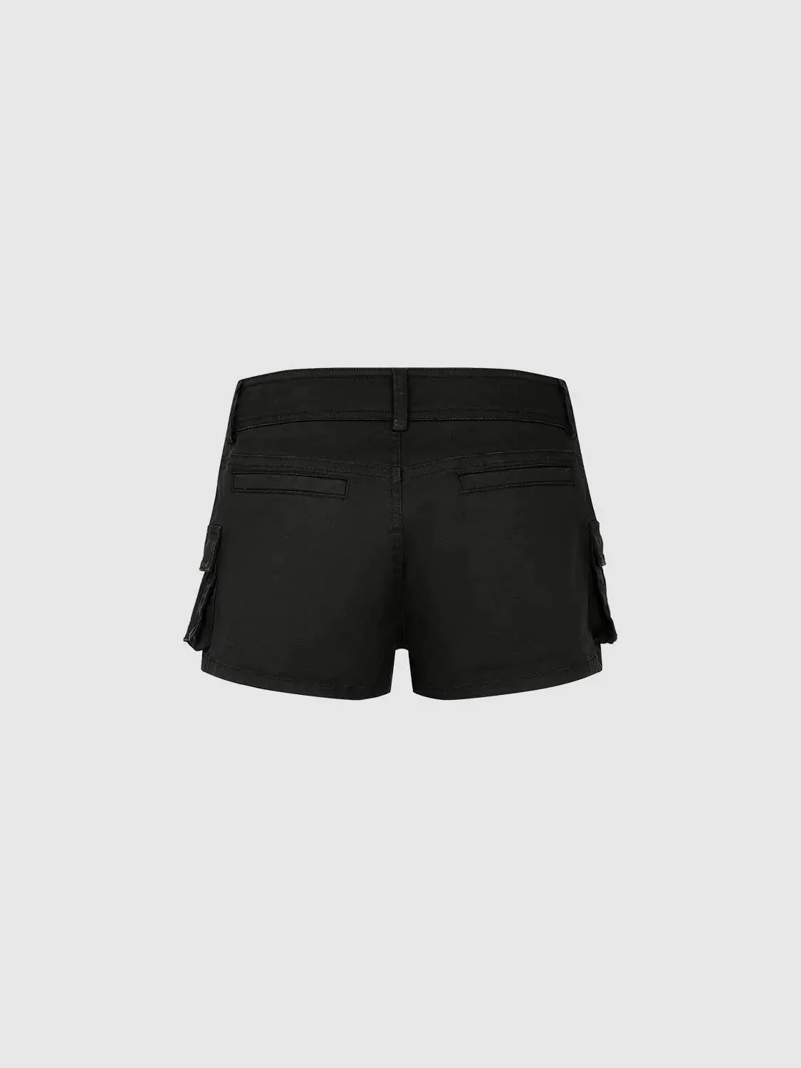 Cotton Elastane Cargo Pockets Ring Shorts