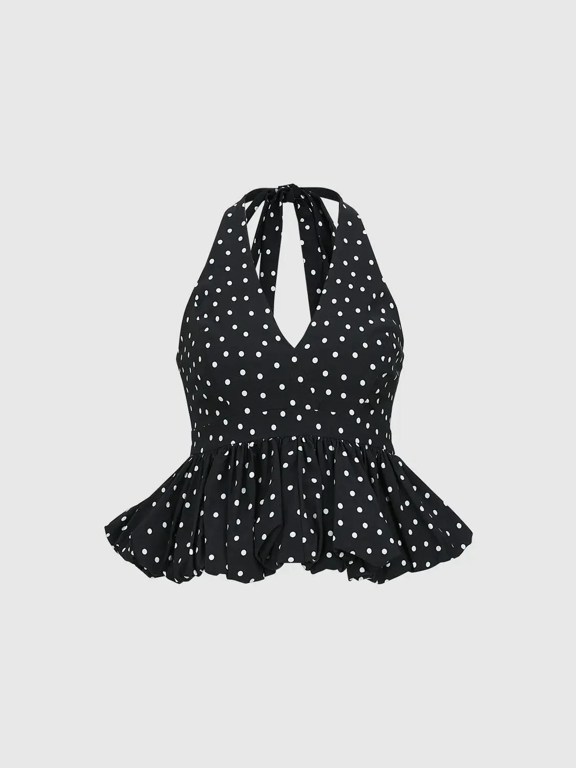 8357-polka-dot-halter-neck-cami-tops-2.webp Polka Dot Halter Neck Cami Tops
