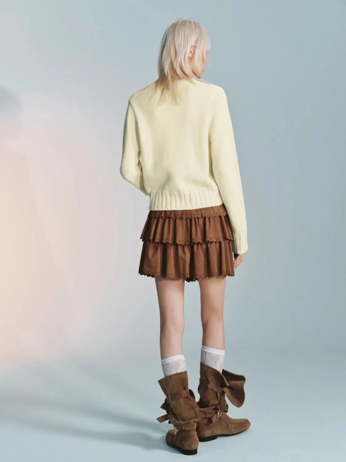 8379-lace-hem-tiered-a-line-mini-skirts-4.webp Lace Hem Tiered A-Line Mini Skirts