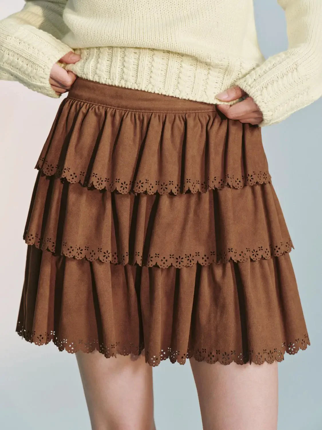 8379-lace-hem-tiered-a-line-mini-skirts-5.webp Lace Hem Tiered A-Line Mini Skirts