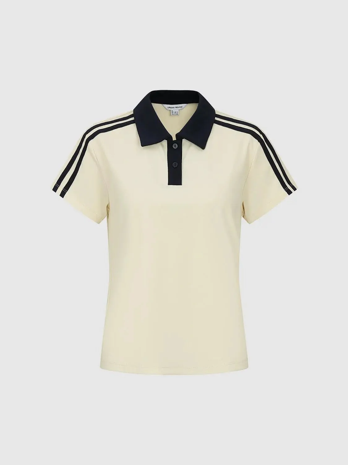 Cotton With Contrast Trim And Stripes Polo Shirts