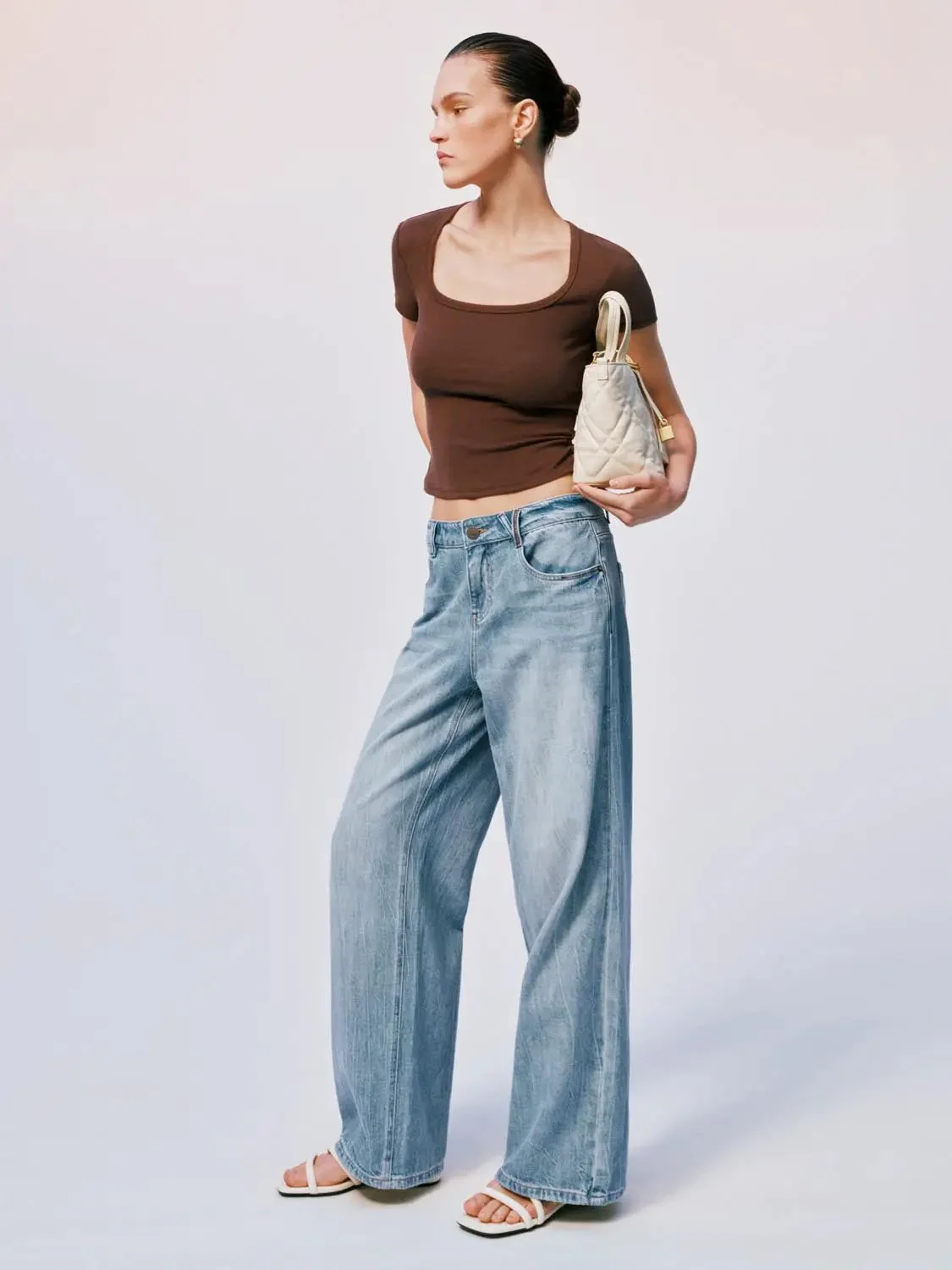 8417-brown-cotton-viscose-elastane-scoop-neck-t-shirts-4.webp Brown Cotton Viscose Elastane Scoop Neck T-Shirts