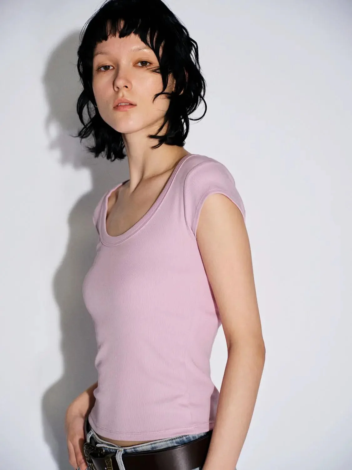 8459-mint-green-viscose-cotton-blend-scoop-neck-t-shirts-19.webp Mint Green Viscose Cotton Blend Scoop Neck T-Shirts