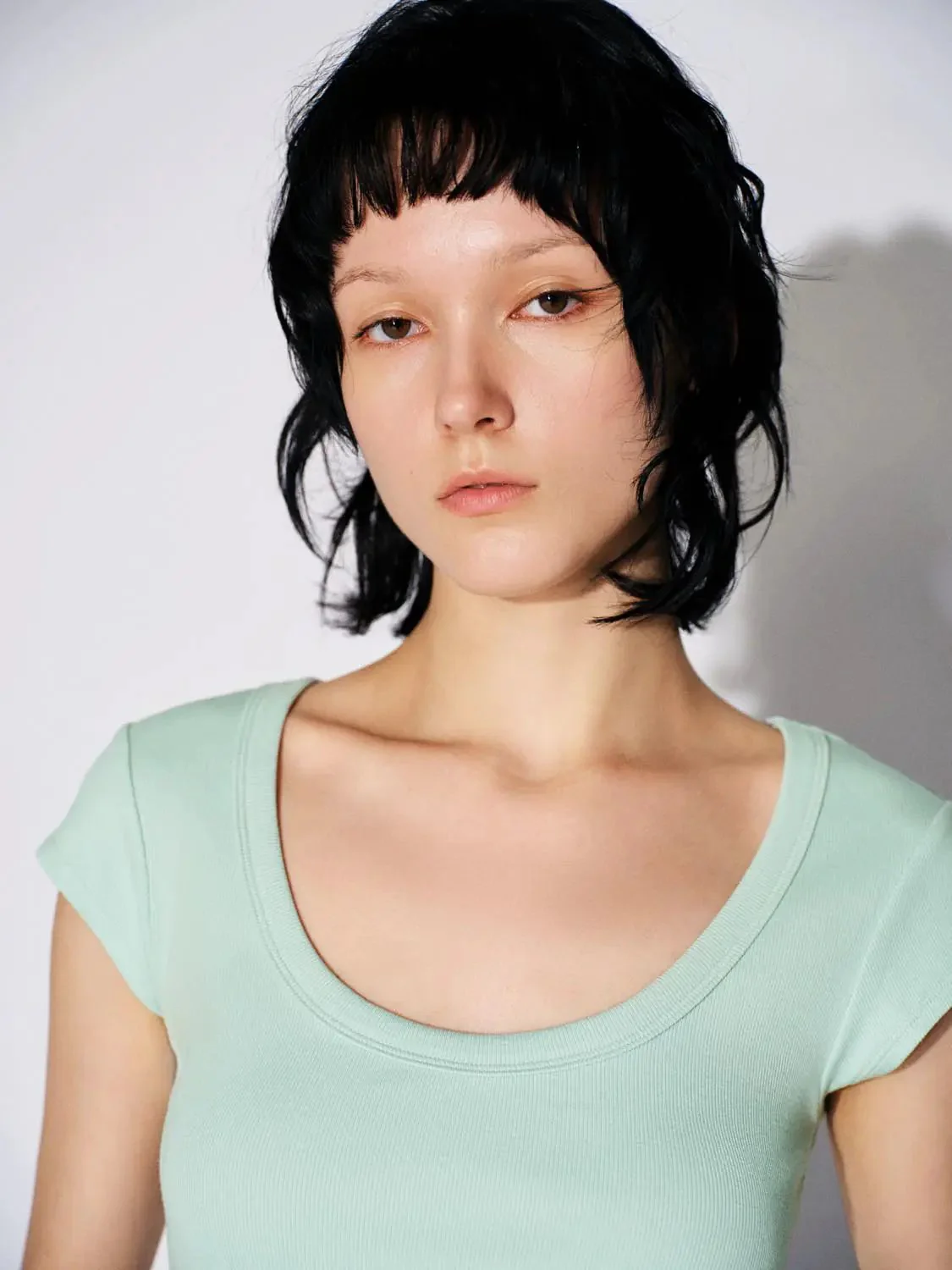 8459-mint-green-viscose-cotton-blend-scoop-neck-t-shirts-3.webp Mint Green Viscose Cotton Blend Scoop Neck T-Shirts