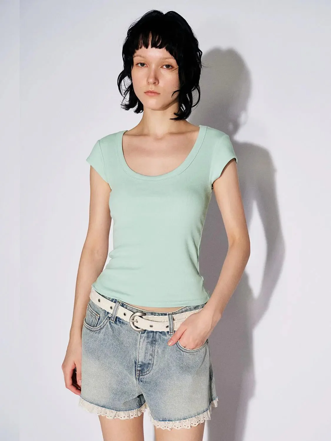 8459-mint-green-viscose-cotton-blend-scoop-neck-t-shirts-33.webp Mint Green Viscose Cotton Blend Scoop Neck T-Shirts
