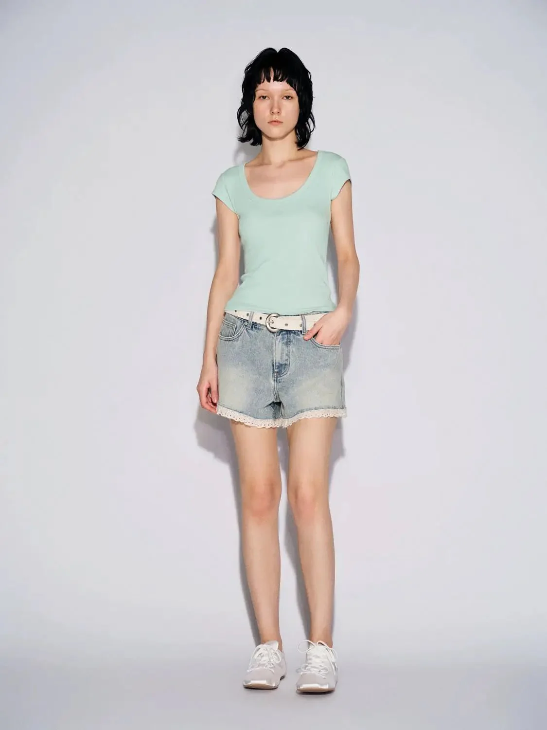8459-mint-green-viscose-cotton-blend-scoop-neck-t-shirts-4.webp Mint Green Viscose Cotton Blend Scoop Neck T-Shirts