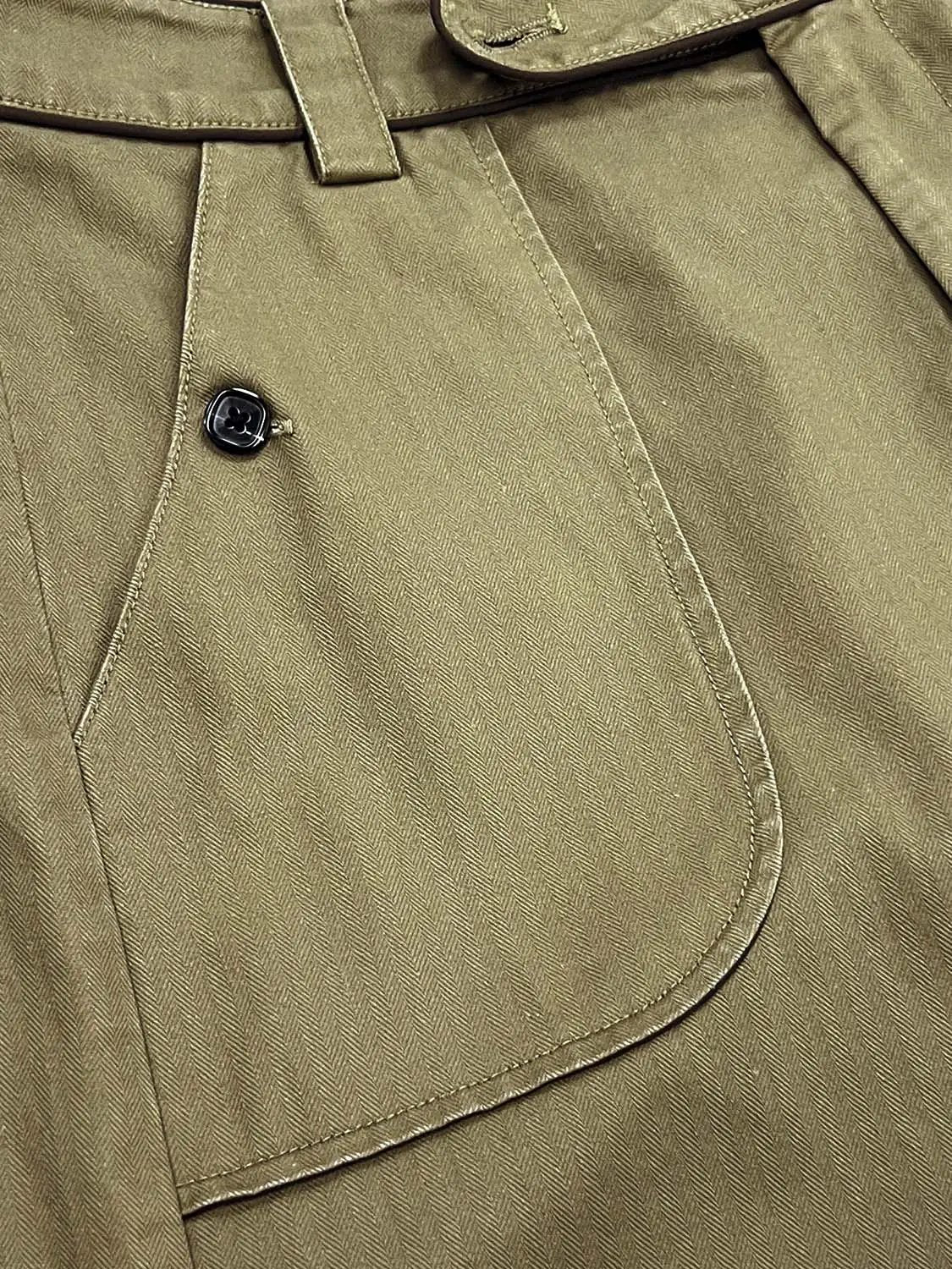 Olive Cotton Cargo With Drawstring Ankles Wide Leg Pants