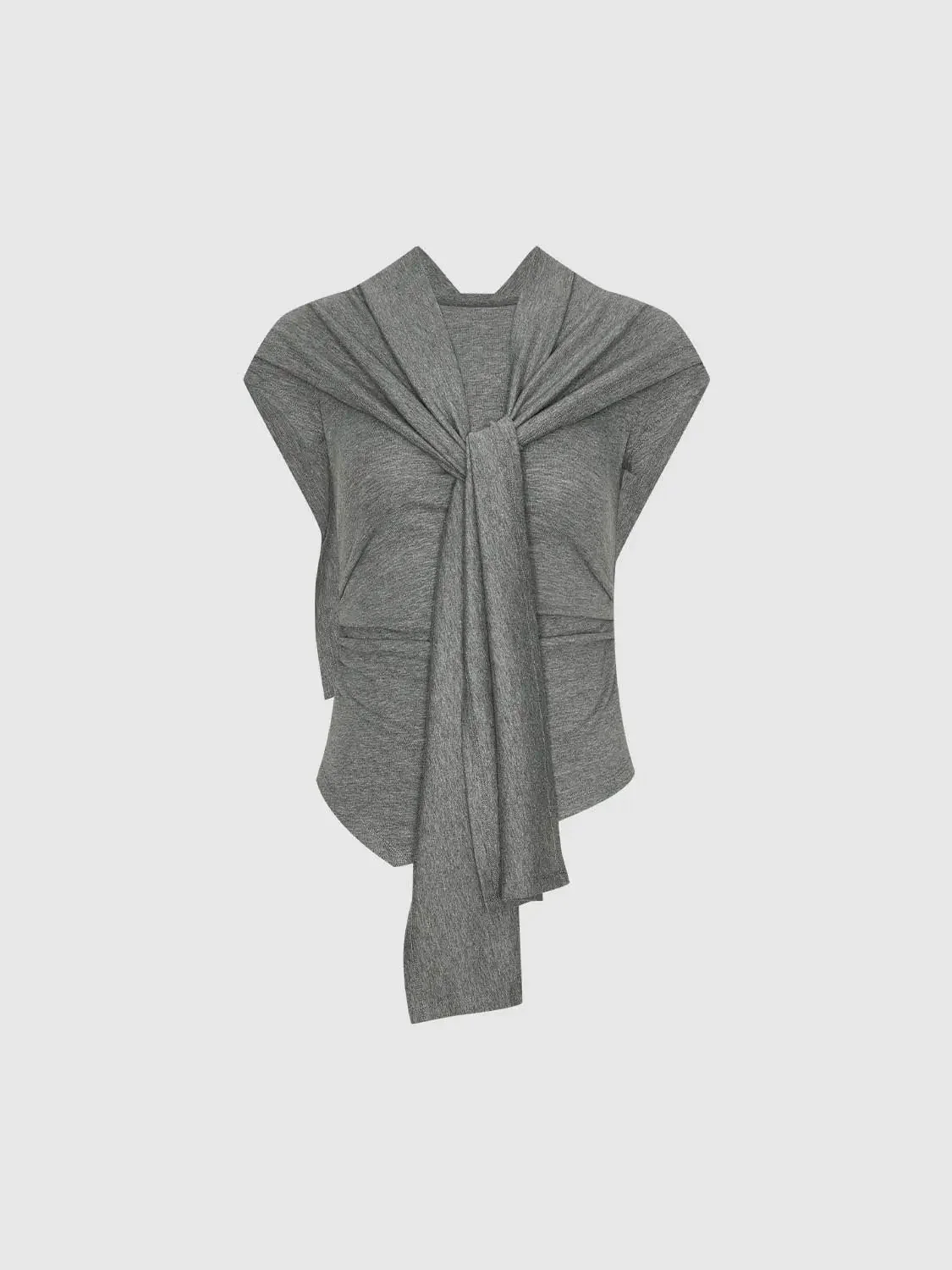 Knot Front Flattering Drape For Everyday Chic Wardrobe Knit T-Shirts