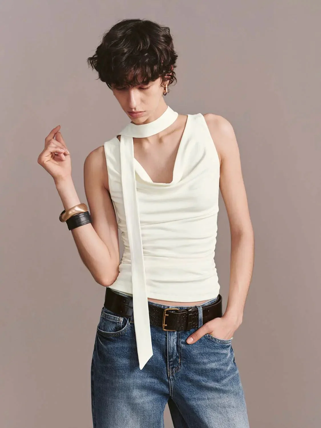 852-viscose-cotton-blend-cowl-neck-ruched-tank-top-9.webp Viscose-Cotton Blend Cowl Neck Ruched Tank Top