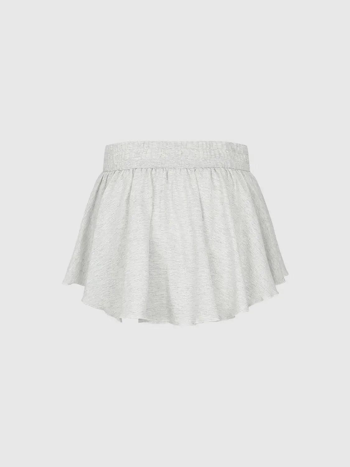 Cotton Drawstring Pull On Pleated Mini Skirts