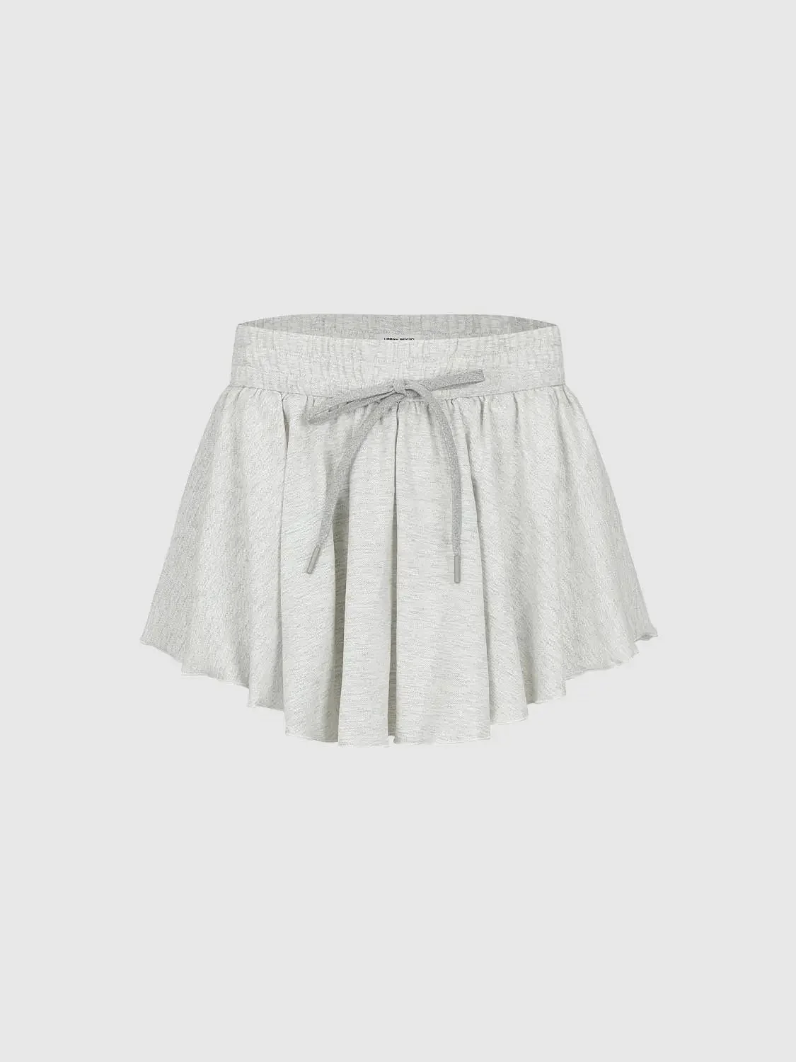 Cotton Drawstring Pull On Pleated Mini Skirts