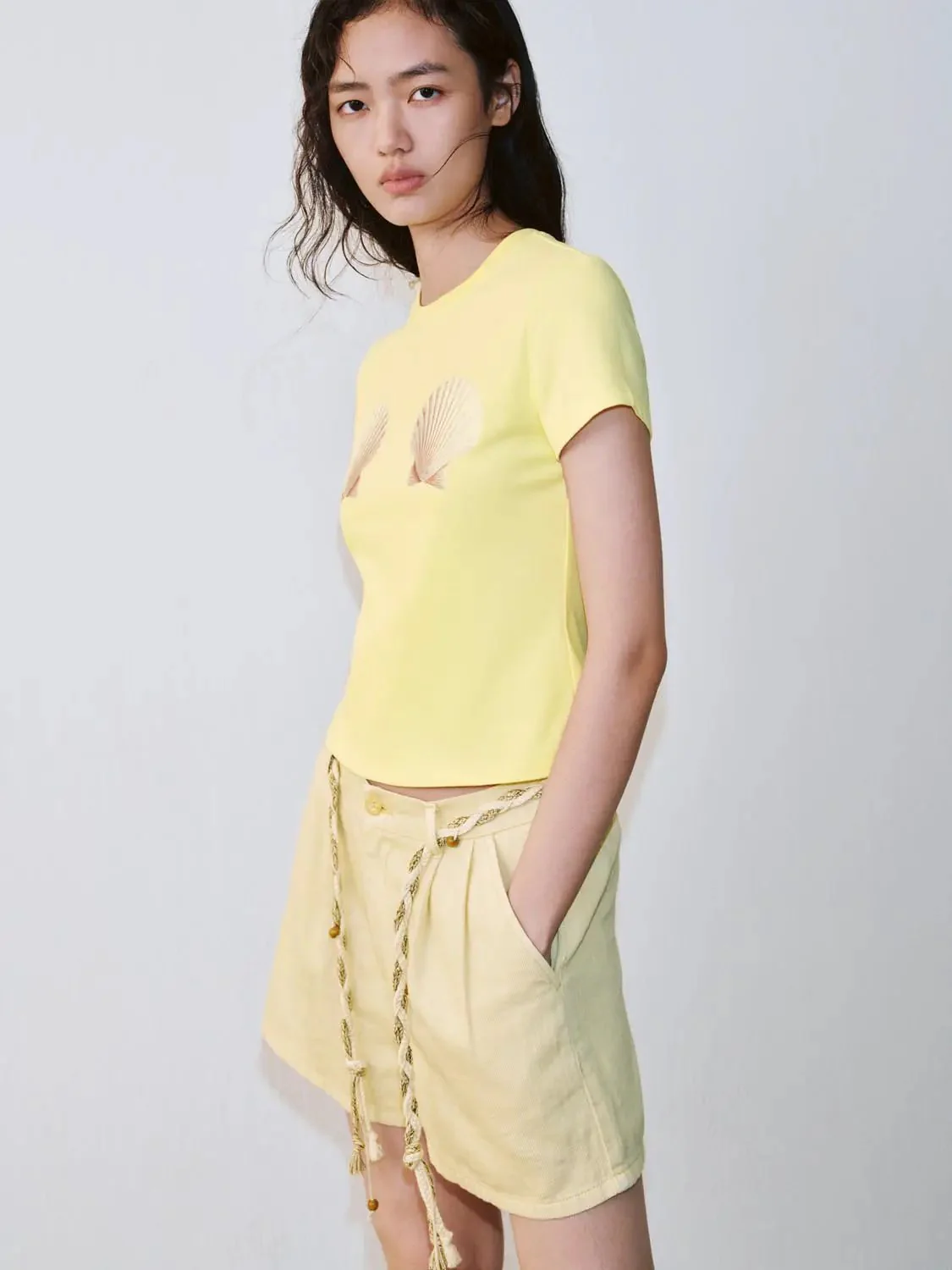 Shell Print Soft Breathable Casual Crew Neck T-Shirts