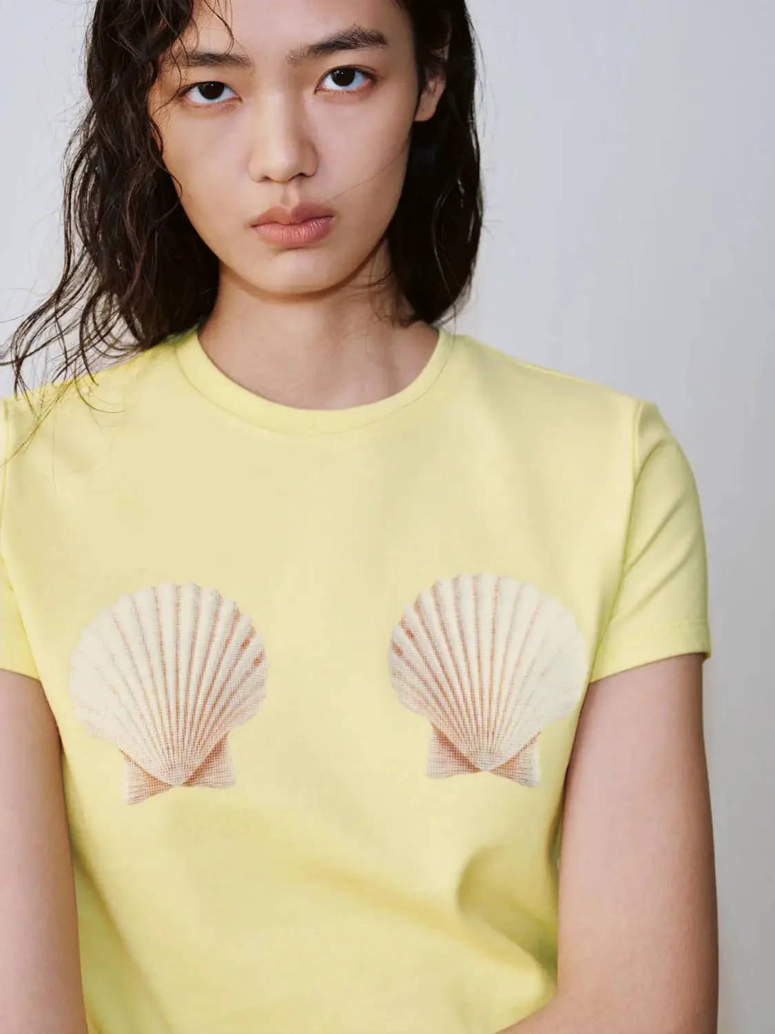 Shell Print Soft Breathable Casual Crew Neck T-Shirts