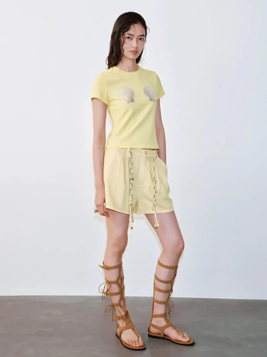 Shell Print Soft Breathable Casual Crew Neck T-Shirts