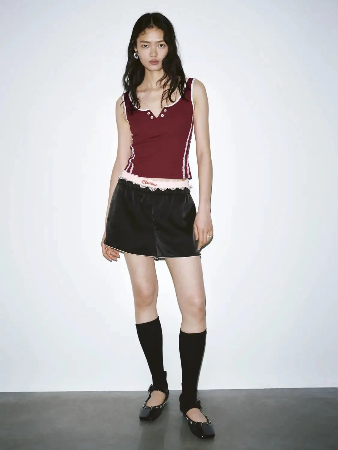 8602-lace-trim-lightweight-satin-fabric-thin-stretch-comfort-shorts-2.webp Lace Trim Lightweight Satin Fabric Thin Stretch Comfort Shorts