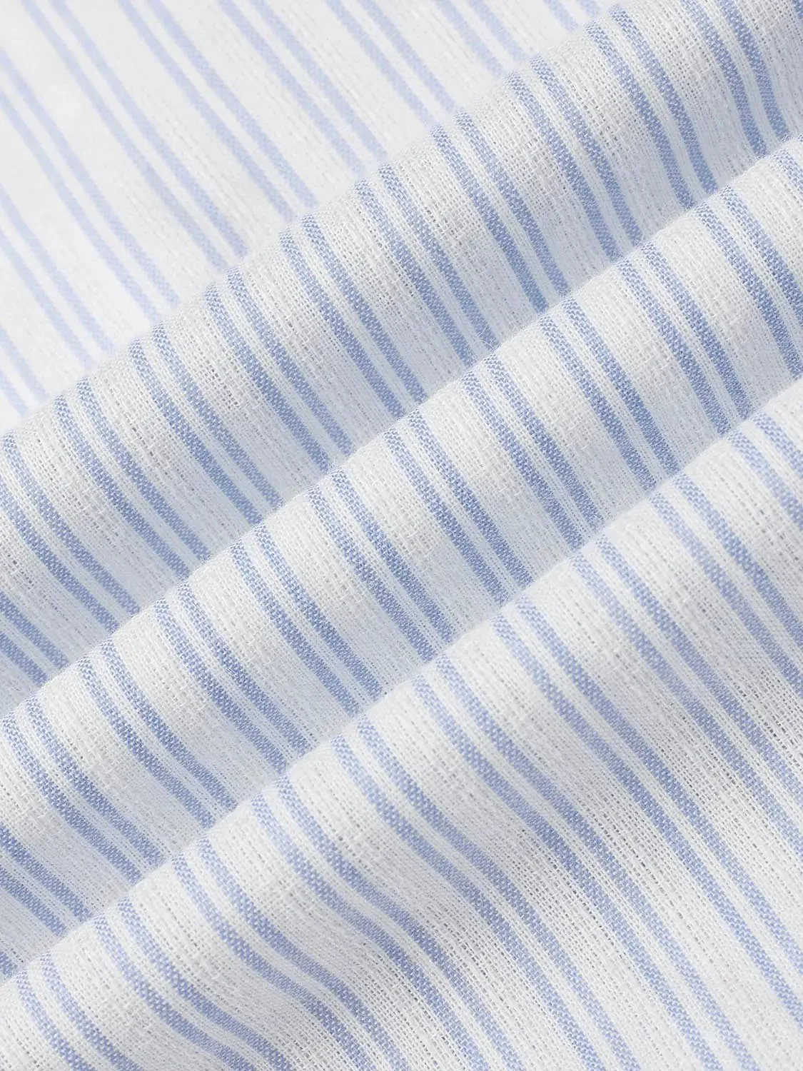 Striped Cotton Tie Neck Breathable Shirts