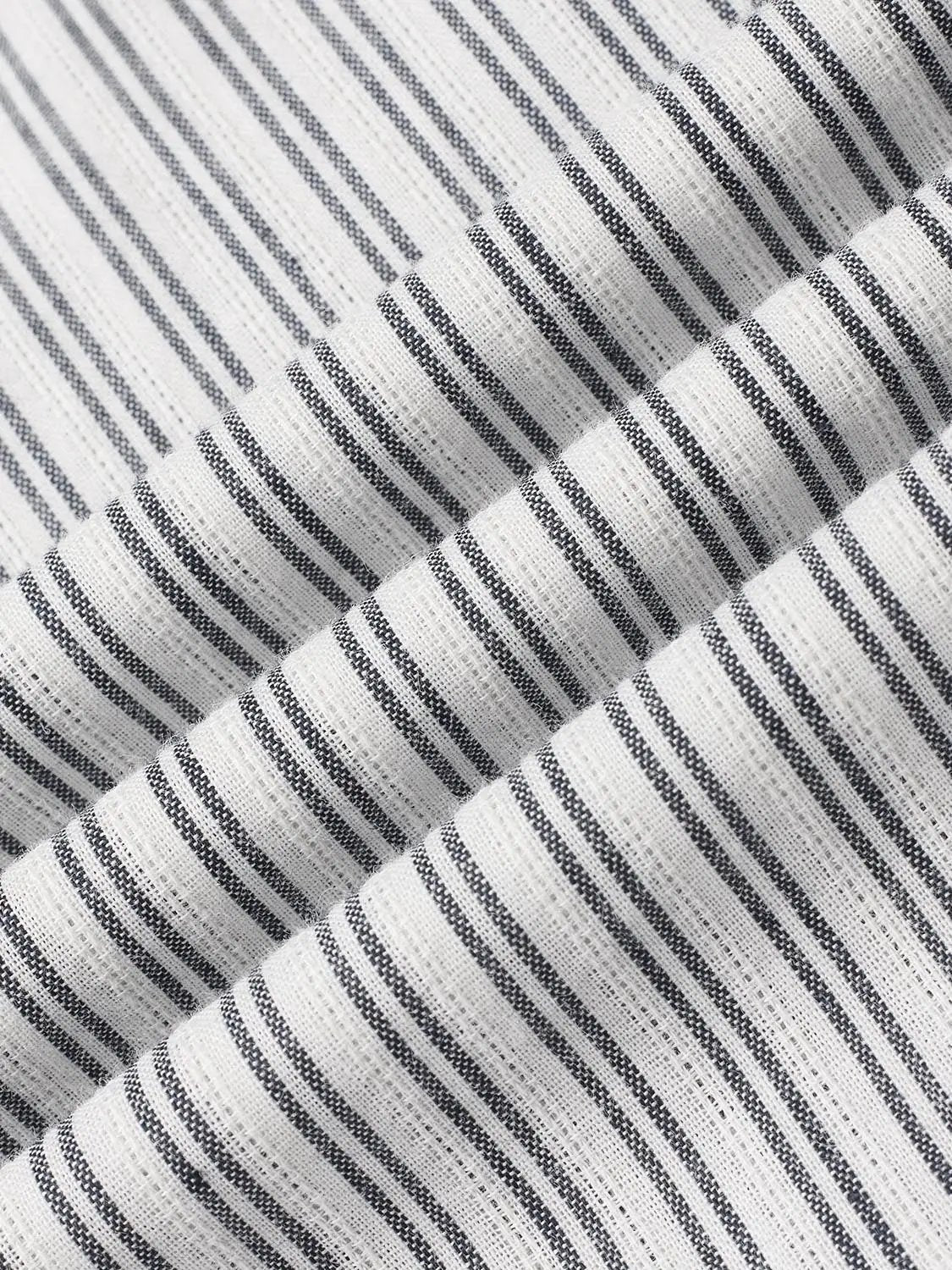 Striped Cotton Tie Neck Breathable Shirts