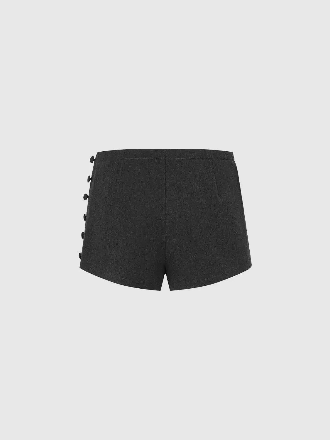 Polyester Viscose Elastane Side Button Detail Shorts