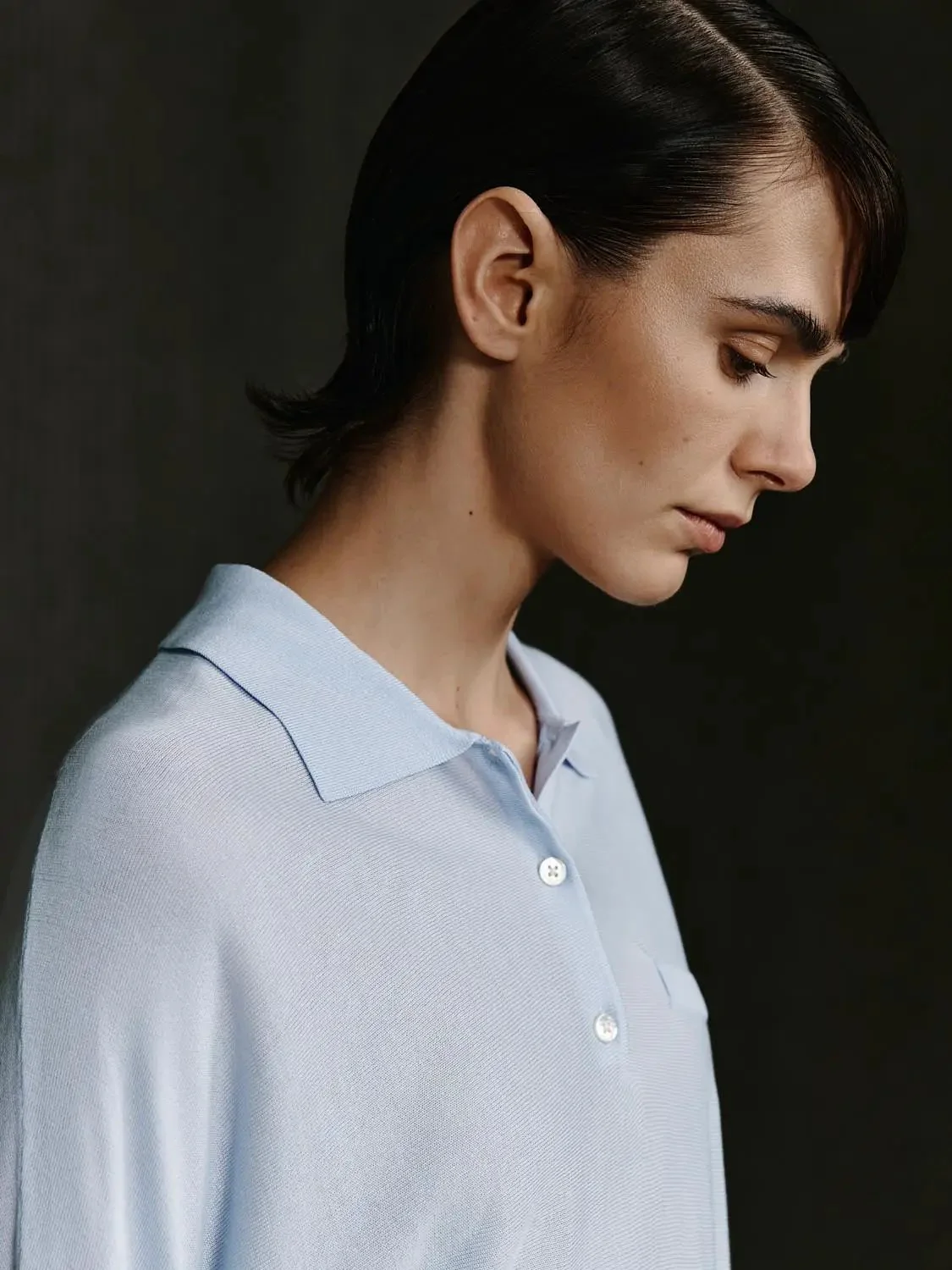 8705-lyocell-silk-blend-light-blue-polo-collar-tops-3.webp Lyocell Silk Blend Light Blue Polo Collar Tops