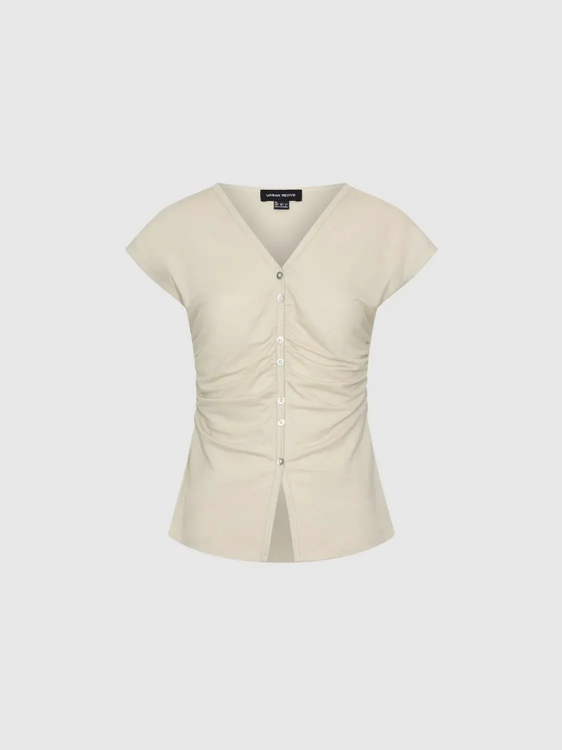 8724-viscose-polyamide-blend-ruched-front-t-shirts-1.webp Viscose Polyamide Blend Ruched Front T-Shirts