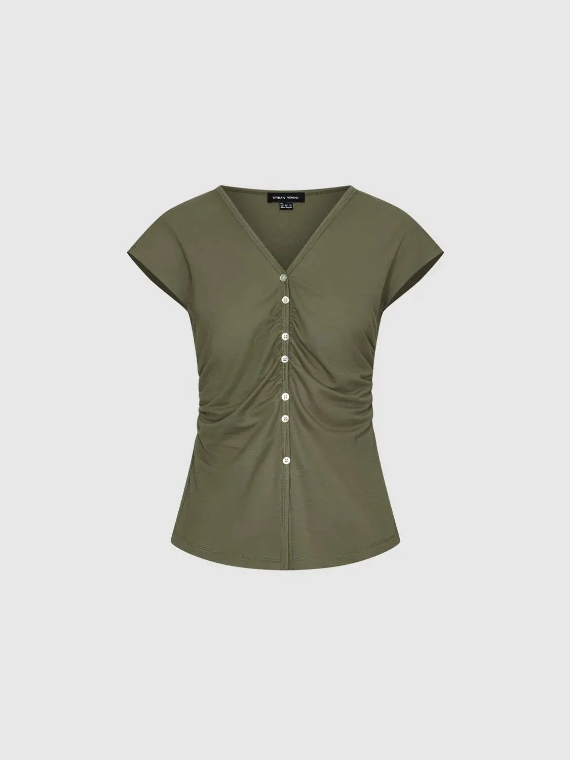 8724-viscose-polyamide-blend-ruched-front-t-shirts-4.webp Viscose Polyamide Blend Ruched Front T-Shirts