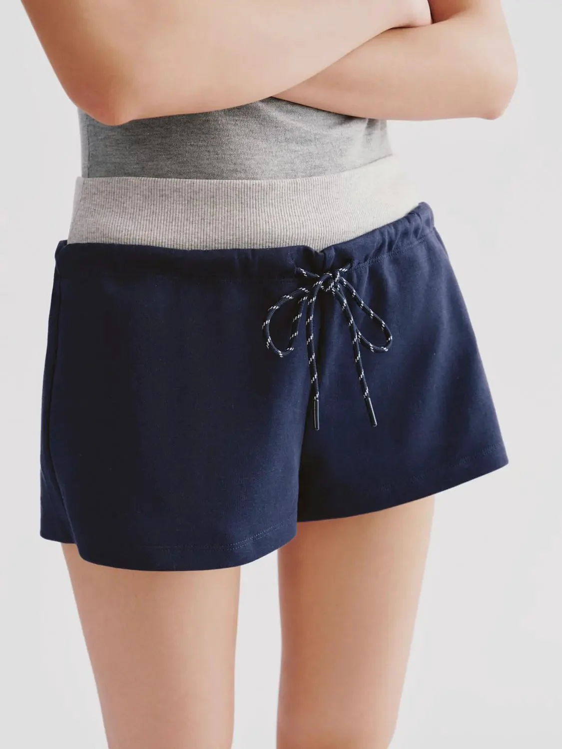 Cotton Polyester Blend Drawstring Pull On Shorts