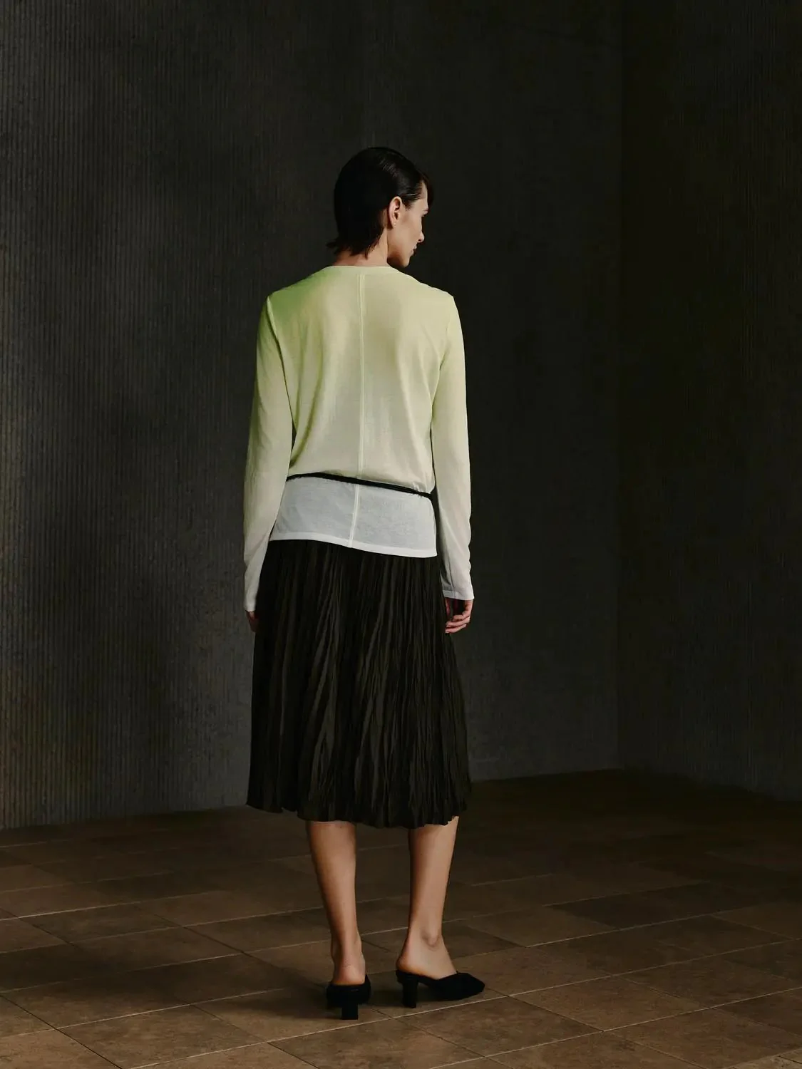 Pleated Pull On Midi Skirts