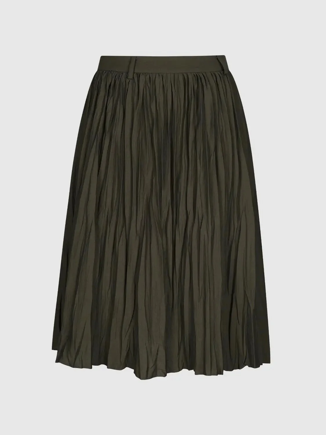 Pleated Pull On Midi Skirts