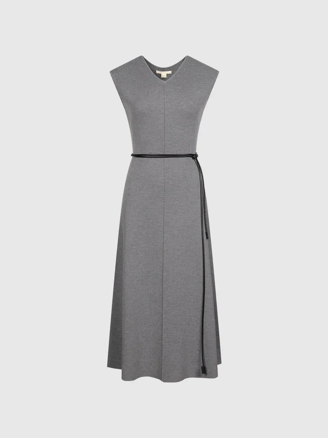 8799-grey-polyamide-blend-midi-belt-dresses-with-subtle-stretch-7.webp Grey Polyamide Blend Midi Belt Dresses With Subtle Stretch