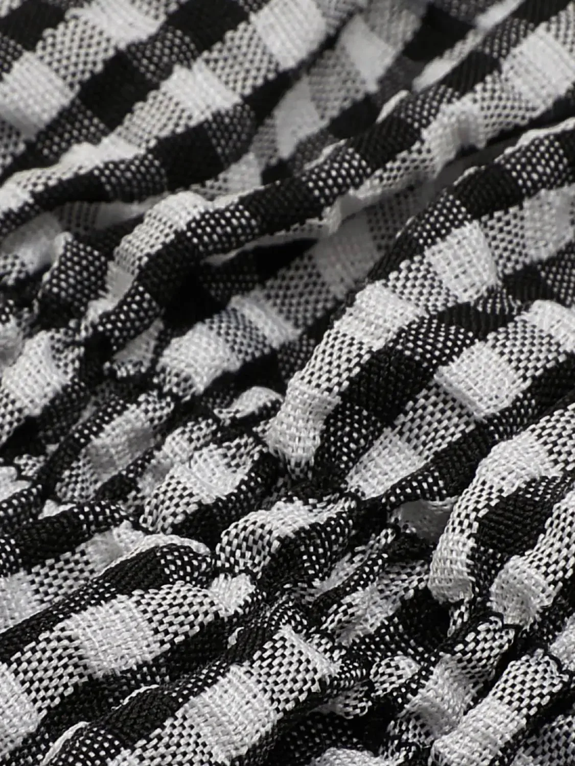 8828-gingham-polyester-shirred-peplum-ruffle-cap-sleeve-overhead-shirts-8.webp Gingham Polyester Shirred Peplum Ruffle Cap Sleeve Overhead Shirts