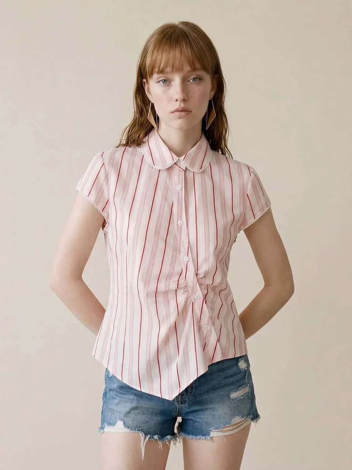 8884-lightweight-lyocell-polyamide-blend-striped-short-sleeve-shirts-1.webp Lightweight Lyocell Polyamide Blend Striped Short Sleeve Shirts
