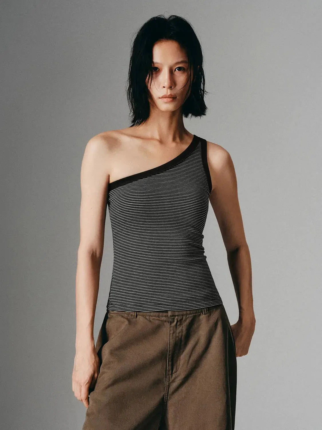 8897-cotton-elastane-striped-one-shoulder-tank-tops-1.webp Cotton Elastane Striped One-Shoulder Tank Tops