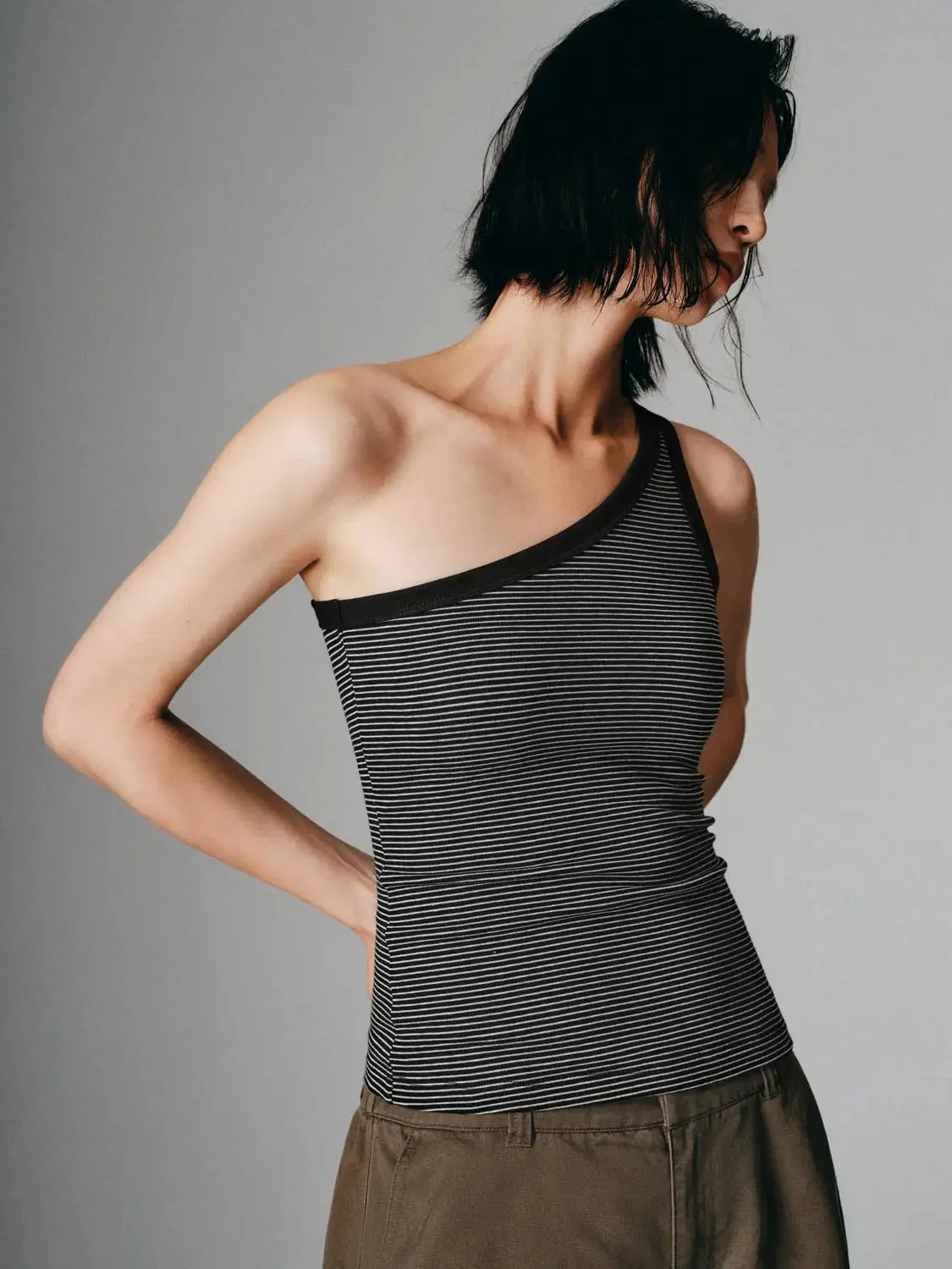 8897-cotton-elastane-striped-one-shoulder-tank-tops-3.webp Cotton Elastane Striped One-Shoulder Tank Tops