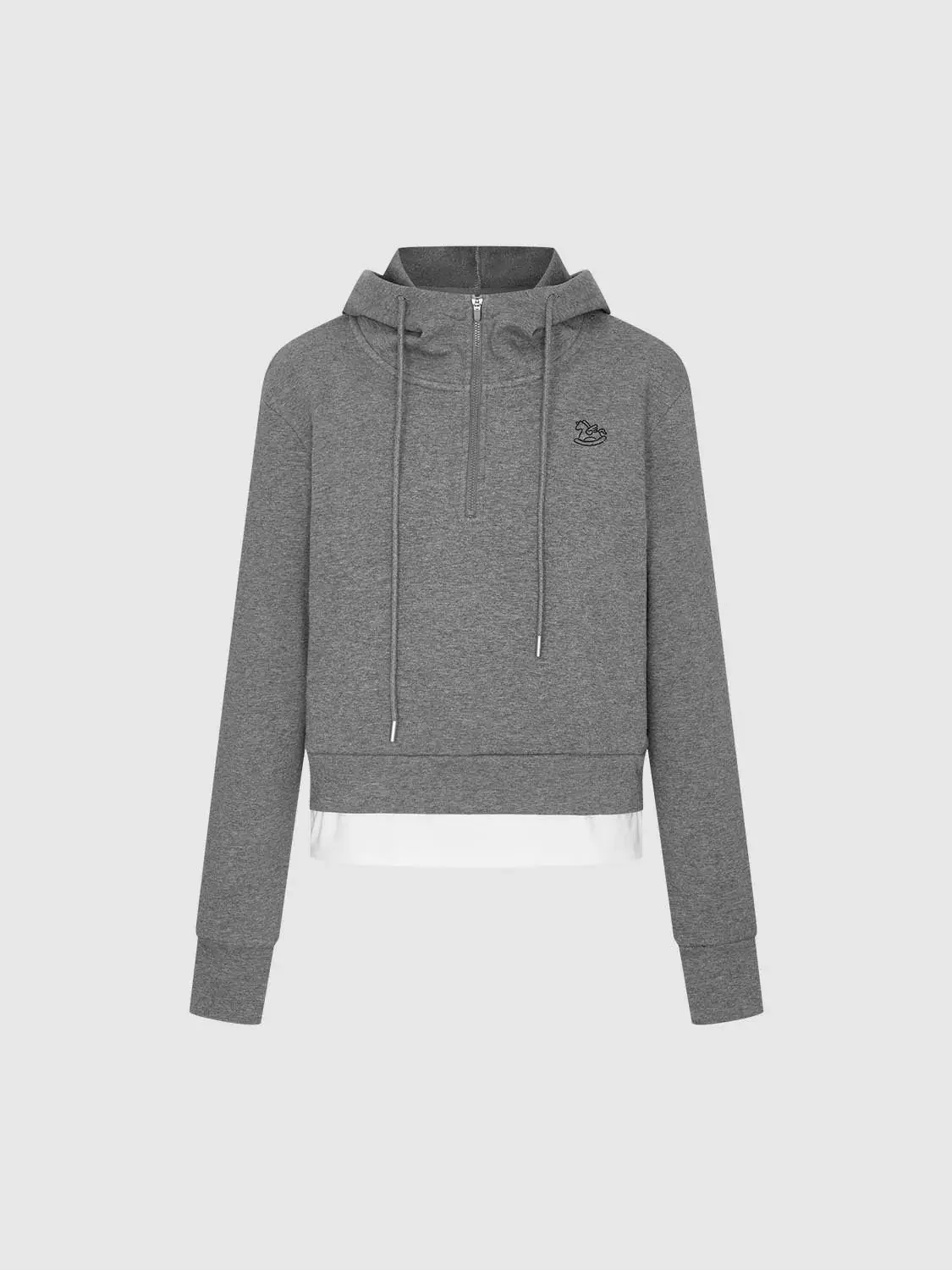 8920-cotton-blend-drawstring-hooded-half-zip-sweatshirt-7.webp Cotton Blend Drawstring Hooded Half Zip Sweatshirt