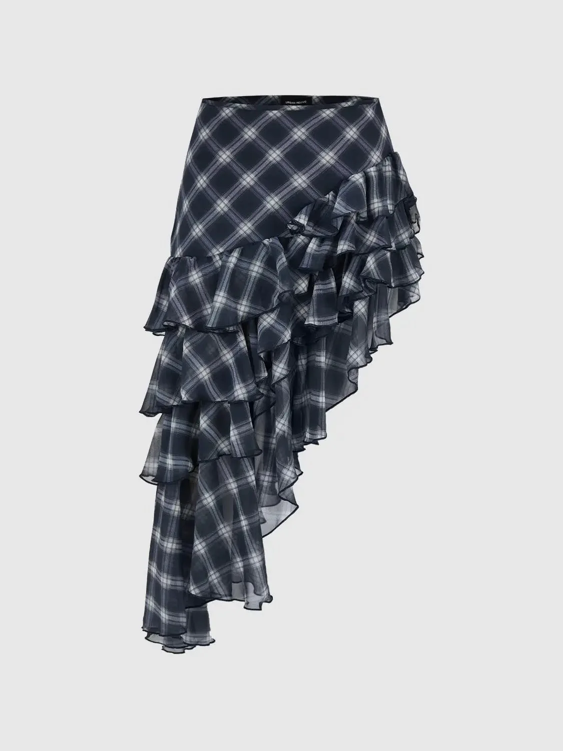 8978-irregular-hem-tiered-plaid-skirts-2.webp Irregular Hem Tiered Plaid Skirts