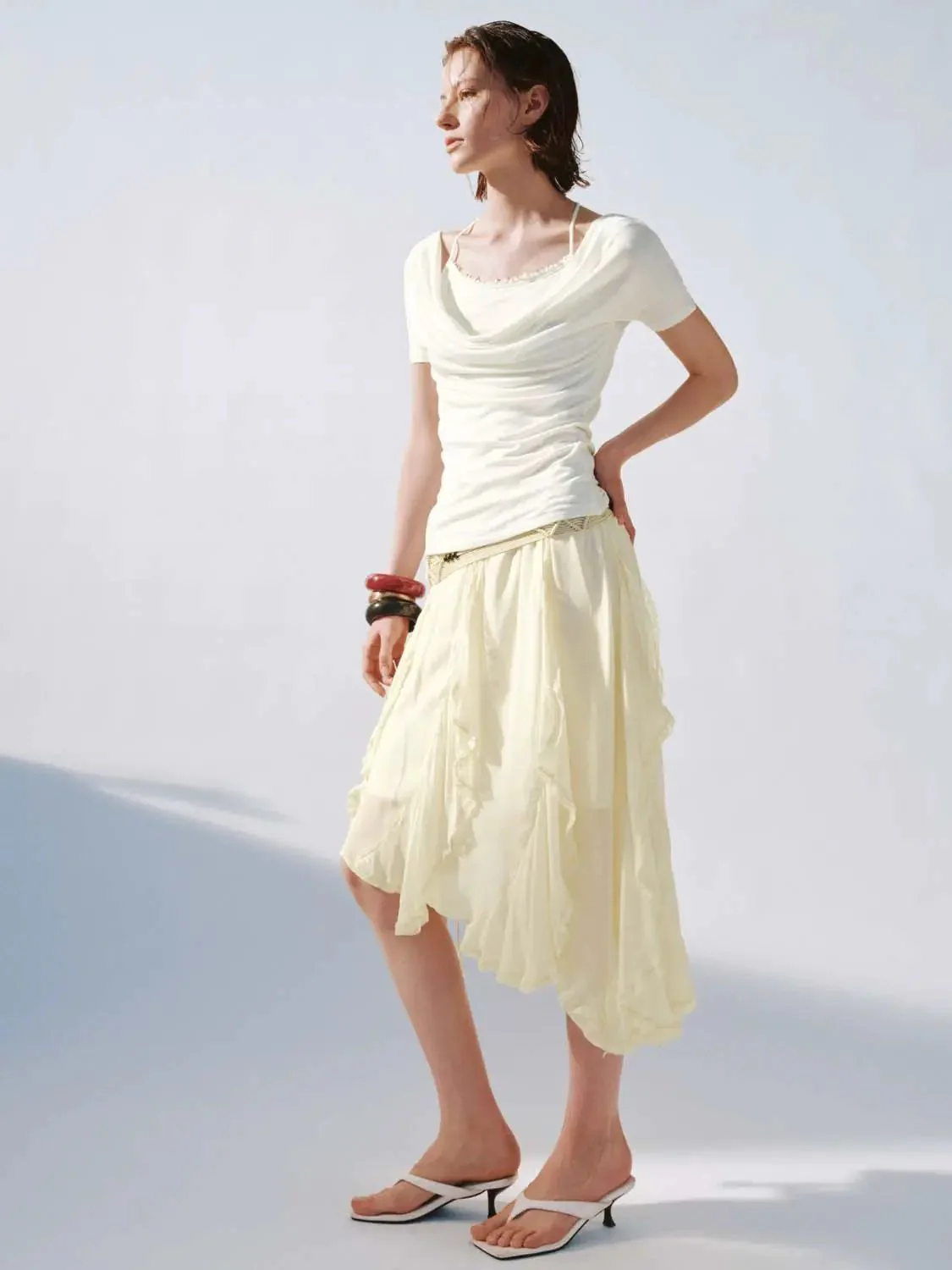 905-lyocell-cowl-neck-ruched-skinny-t-shirts-4.webp Lyocell Cowl Neck Ruched Skinny T Shirts