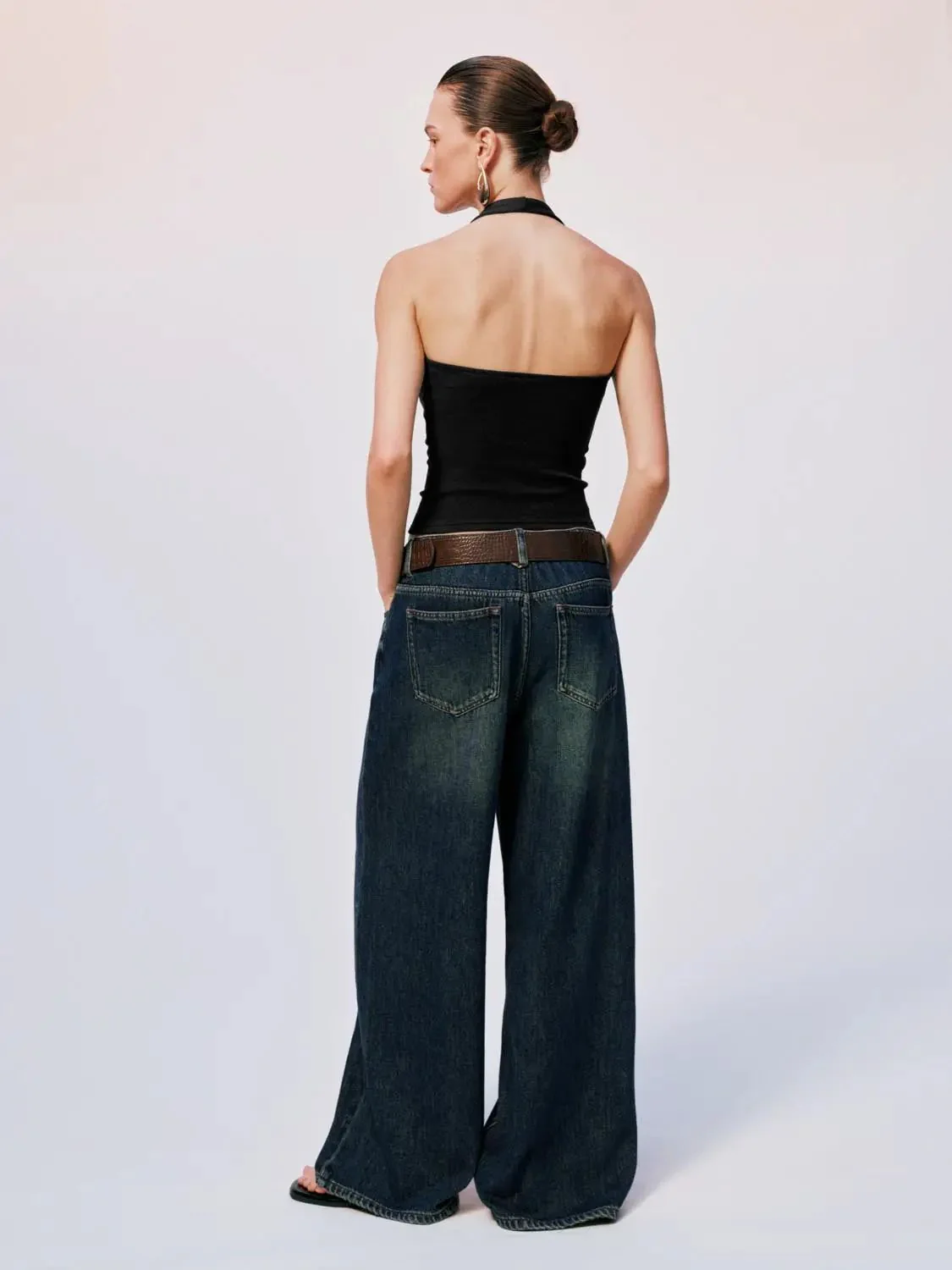 917-black-halter-neck-tops-in-viscose-cotton-elastane-blend-tops-6.webp Black Halter Neck Tops In Viscose Cotton Elastane Blend Tops