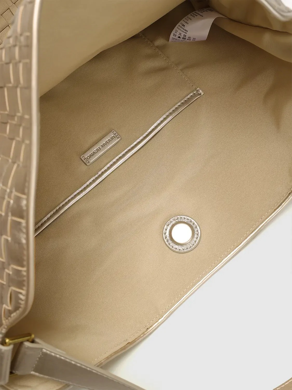 Metallic Woven Faux Leather Hobo Shoulder Bags