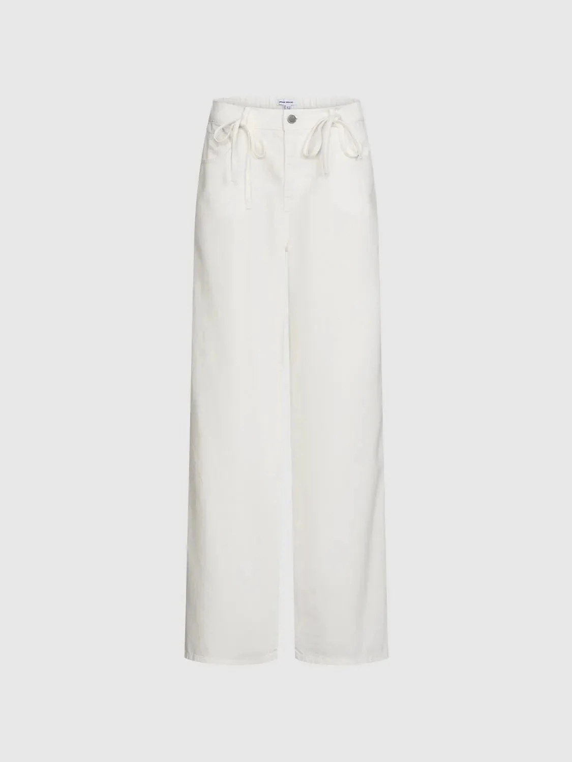 Bow Detail Wide Leg Jeans
