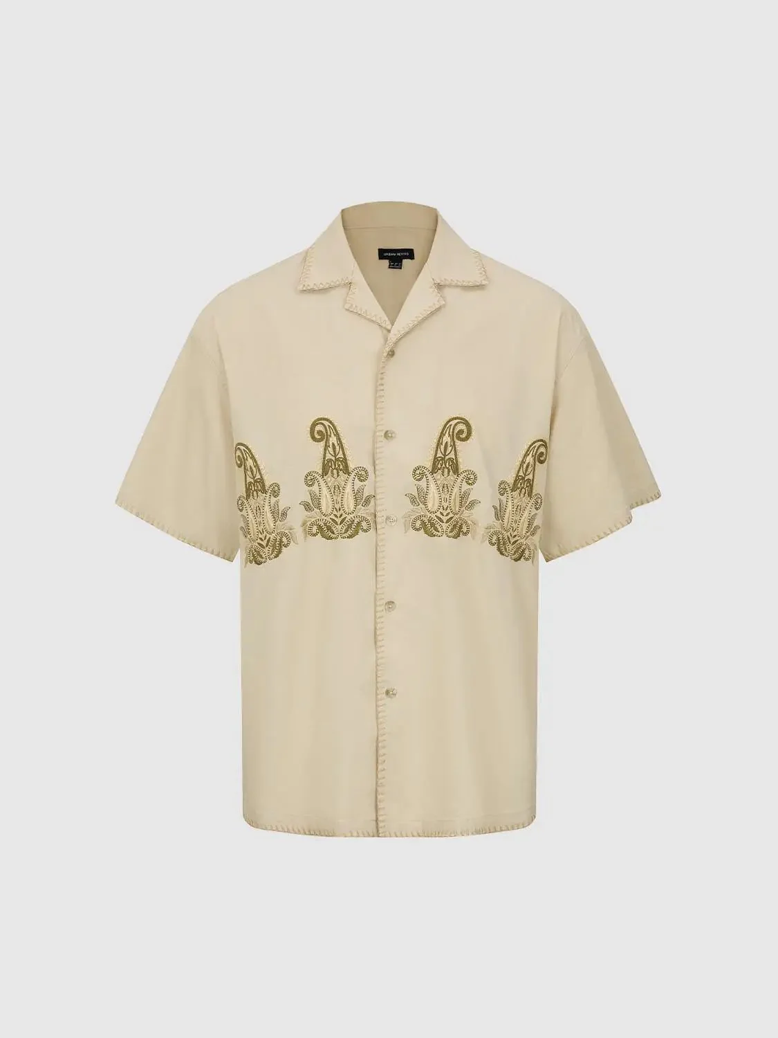 9327-linen-cotton-blend-with-intricate-gold-embroidery-short-sleeve-shirts-7.webp Linen Cotton Blend With Intricate Gold Embroidery Short Sleeve Shirts