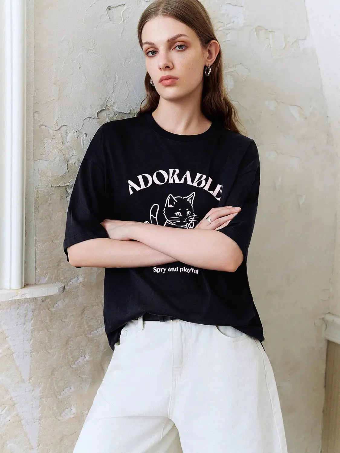 9448-cat-graphic-casual-top-soft-comfort-easy-care-t-shirts-8.webp Cat Graphic Casual Top Soft Comfort Easy Care T-Shirts